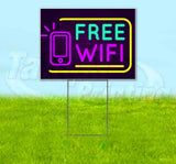 Neon Brick Free Wifi v3 Yard Sign
