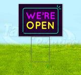 Neon Brick Were Open Yard Sign