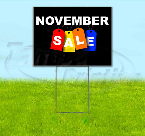 November Sale Tag Yard Sign