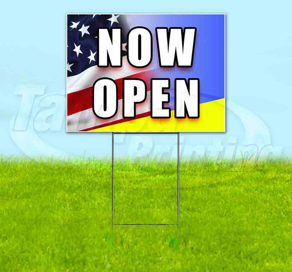Now Open Yard Sign