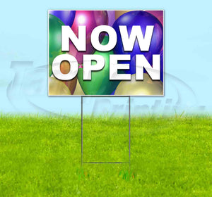 Now Open Balloons v2 Yard Sign