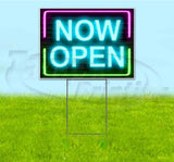 Now Open Neon Yard Sign