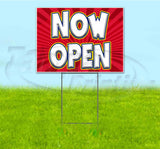 Now Open Red Stripe Yard Sign