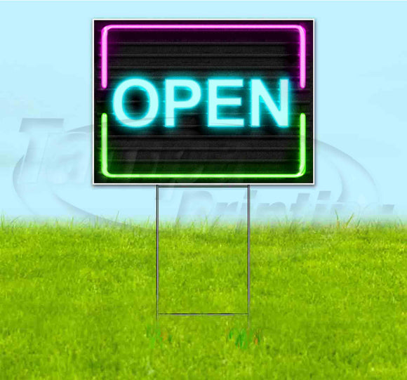 Open Neon Yard Sign