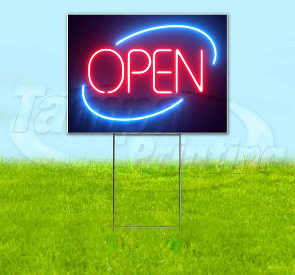 Open Neon Sign v2 Yard Sign