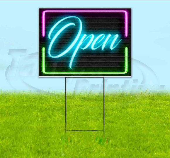 Open Neon Yard Sign
