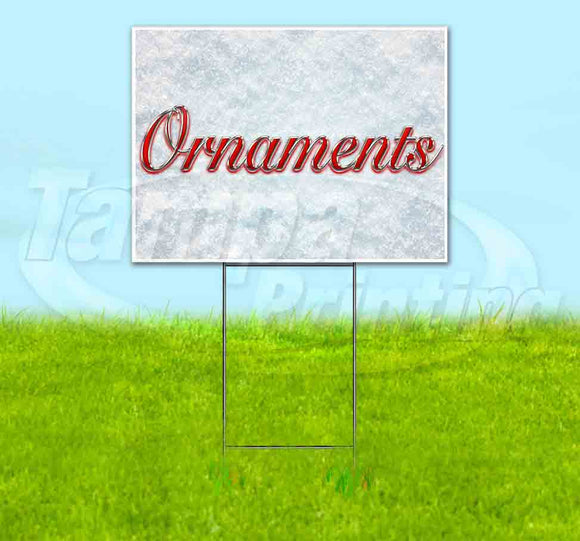 Ornaments Red & Chrome Yard Sign