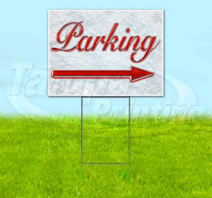 Parking Right Red & Chrome Yard Sign