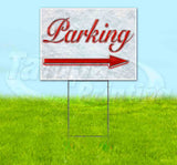Parking Right Red & Chrome Yard Sign