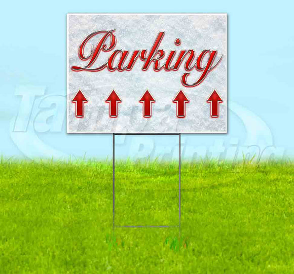 Parking Up Red & Chrome Yard Sign