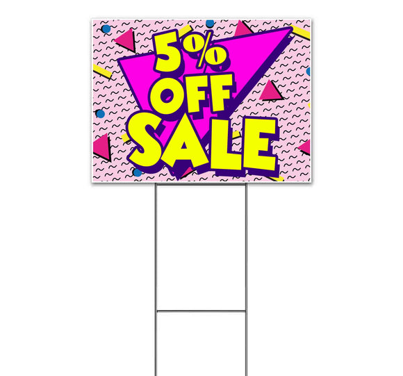 5% Off Sale Yard Sign