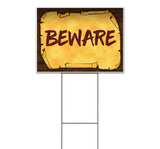 Beware Scroll Yard Sign