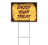 Enjoy Your Treat Scroll Yard Sign
