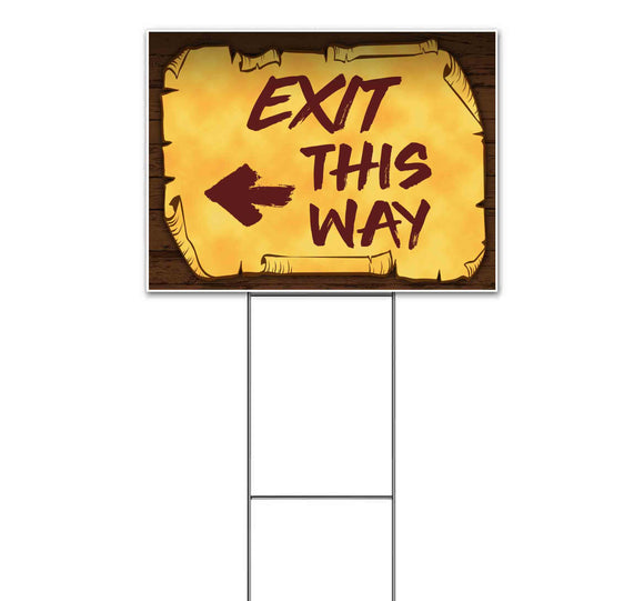 Exit This Way Left Scroll Yard Sign