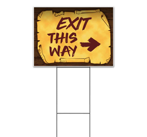 Exit This Way Right Scroll Yard Sign