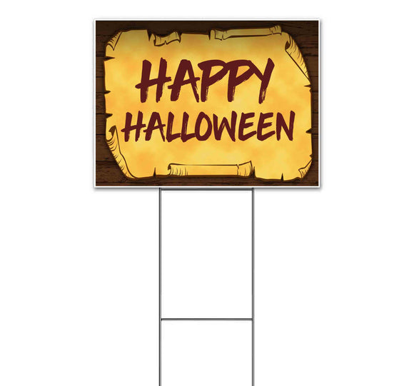 Happy Halloween Scroll Yard Sign