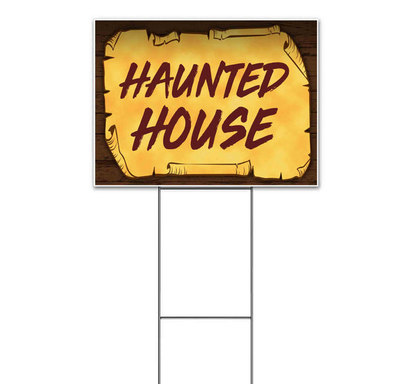 Haunted House Scroll Yard Sign