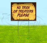 No Trick Or Treaters Please Scroll Yard Sign
