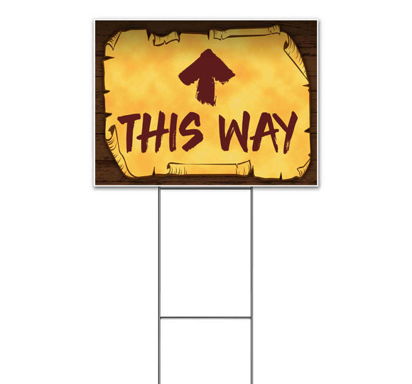 This Way Up Scroll Yard Sign