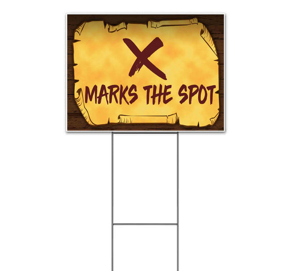 X Marks The Spot Scroll Yard Sign
