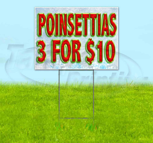 Poinsettias 3 For $10 Yard Sign