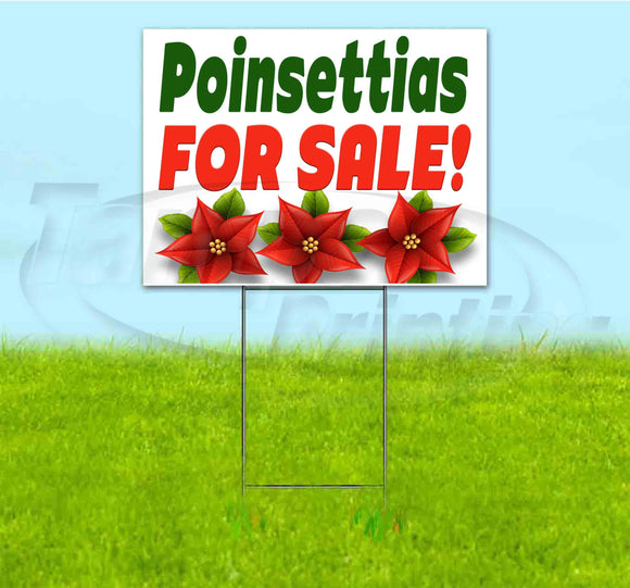 Poinsettias For Sale Yard Sign