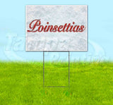 Poinsettias Red & Chrome Yard Sign