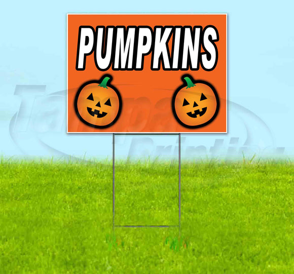 Pumpkins Orange Background Yard Sign