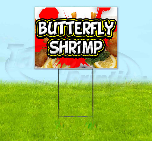 Butterfly Shrimp Red Splat Yard Sign