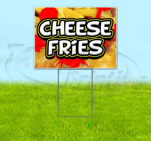Cheese Fries Red Splat Yard Sign