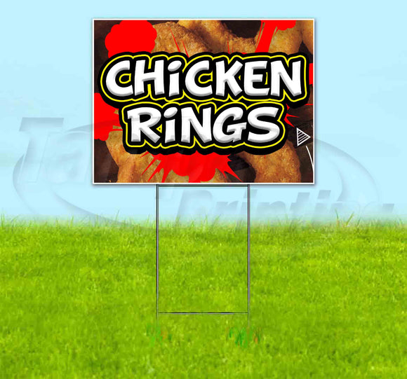 Chicken Rings Red Splat Yard Sign