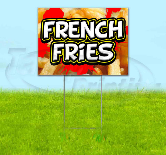 French Fries Red Splat Yard Sign