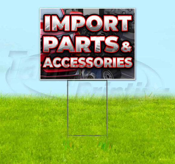 Import Car and Accessories Red Car Yard Sign
