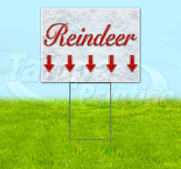 Reindeer Down Red & Chrome Yard Sign
