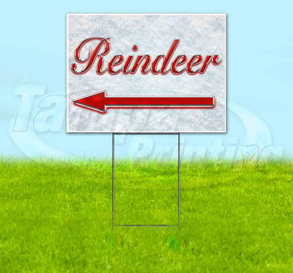 Reindeer Left Red & Chrome Yard Sign