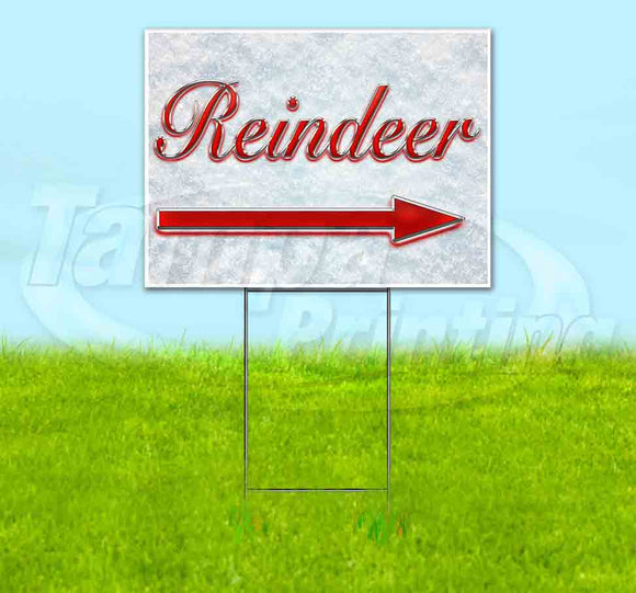 Reindeer Right Red & Chrome Yard Sign