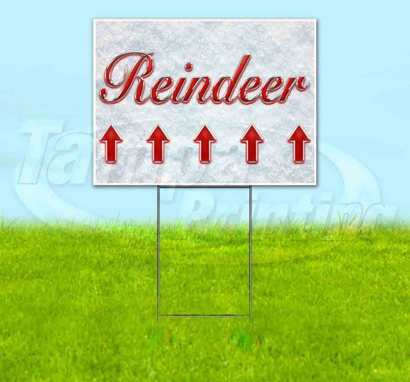 Reindeer Up Red & Chrome Yard Sign