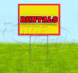 Rentals Red Border Yard Sign