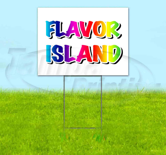 Rainbow Flavor Island Yard Sign