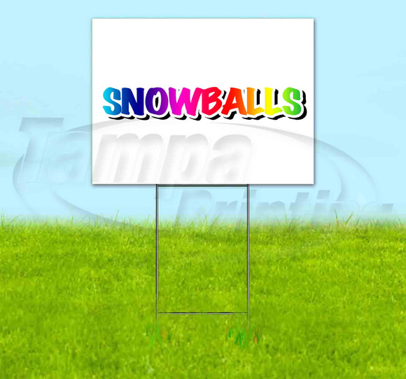 Rainbow Snowballs Yard Sign