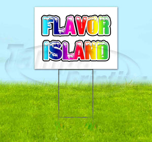 Rainbow Snowcaps Flavor Island Yard Sign