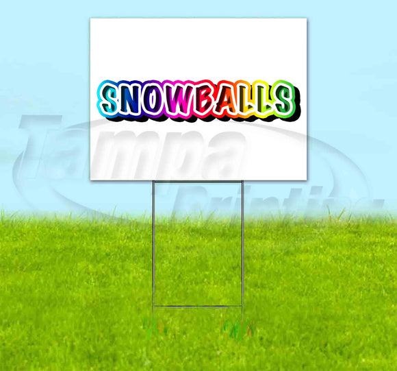 Rainbow v2 Snowballs Yard Sign