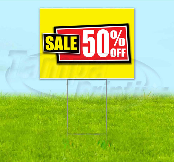 Sale 50% Off Yard Sign