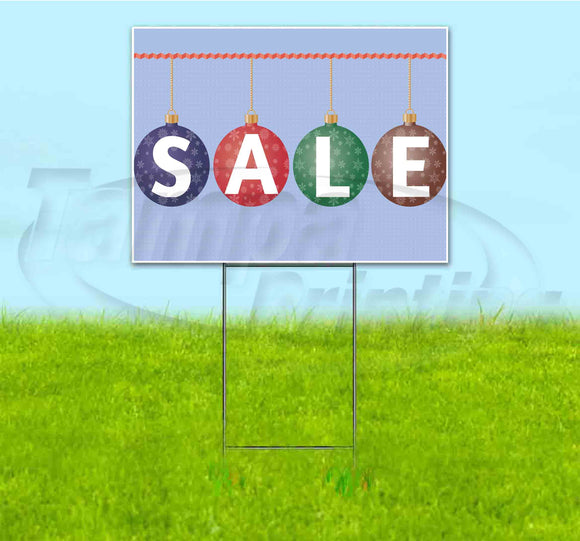 Sale Holiday Ornaments Yard Sign