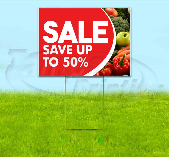 Sale Save Up To 50% Yard Sign