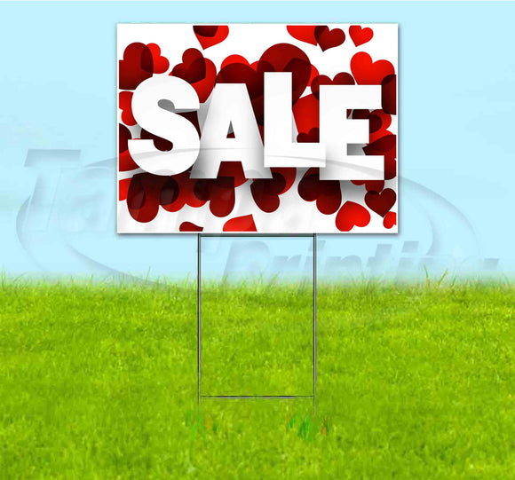 Sale With Hearts Yard Sign