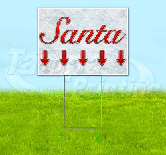 Santa Down Red & Chrome Yard Sign