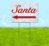 Santa Left Red & Chrome Yard Sign