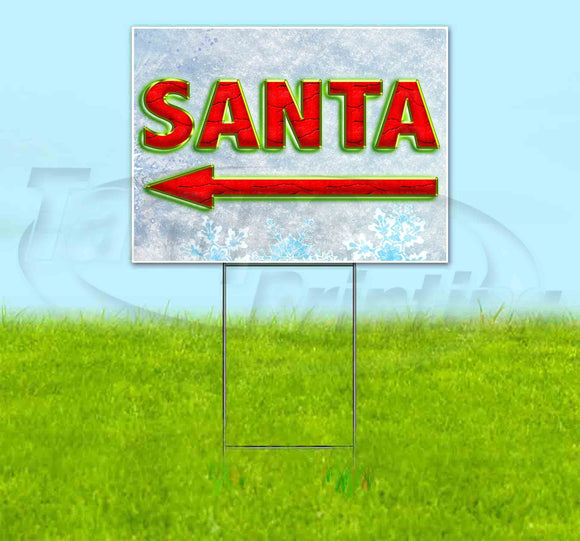 Santa Arrow Yard Sign