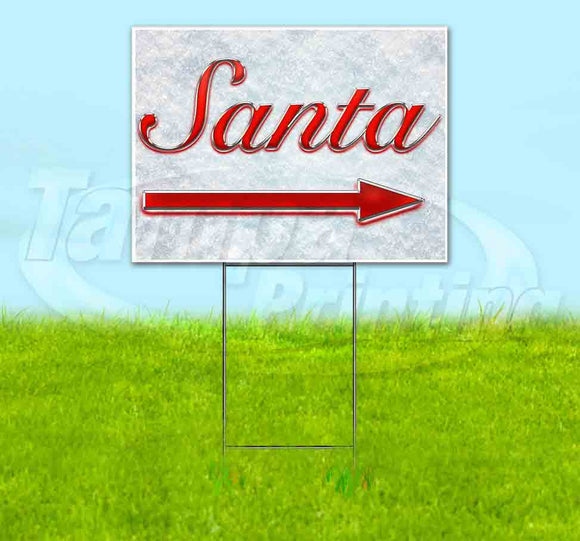 Santa Right Red & Chrome Yard Sign